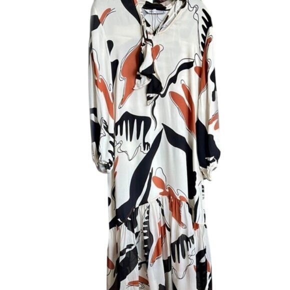 Zara multicolor abstract print oversized maxi dress size XS - Picture 2 of 4